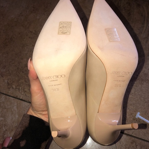 Jimmy Choo Agnes Patent Leather Pointed Toe Pumps - Picture 5 of 7